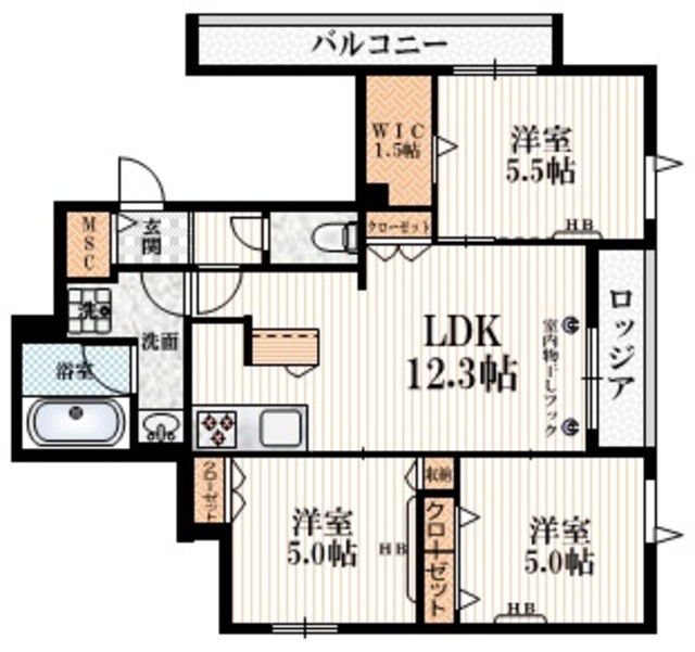 杉並区下高井戸のマンションの間取り