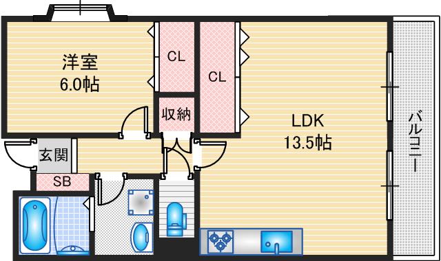 茨木市駅前のマンションの間取り