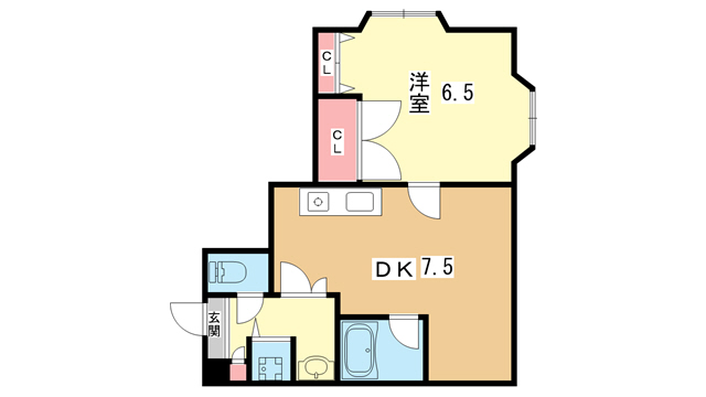 豊中市服部南町のマンションの間取り