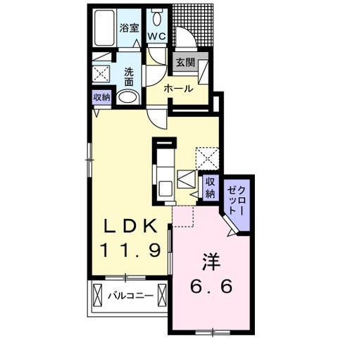 エヴァーグリーン和井田２　Ｂの間取り