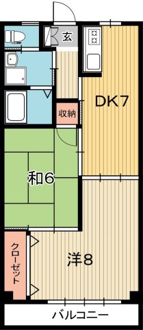 高知市介良のアパートの間取り