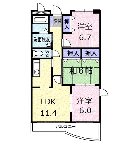 ピュアー双葉の間取り