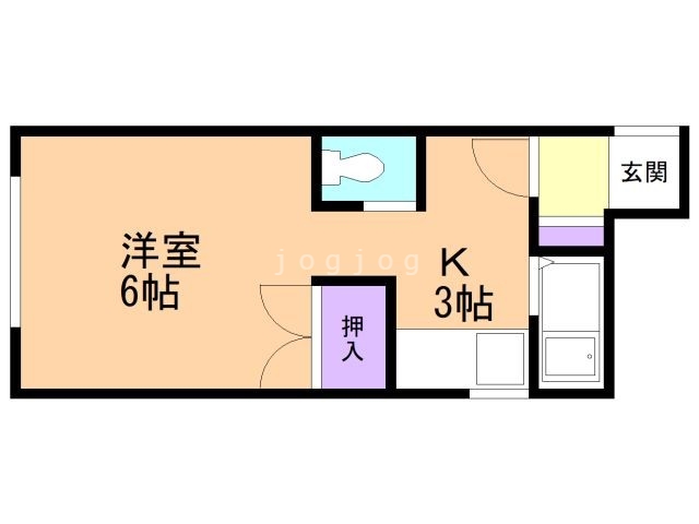 石狩市花川南五条のアパートの間取り