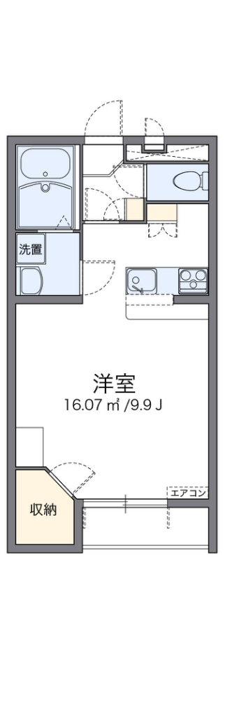 泉南市男里のアパートの間取り