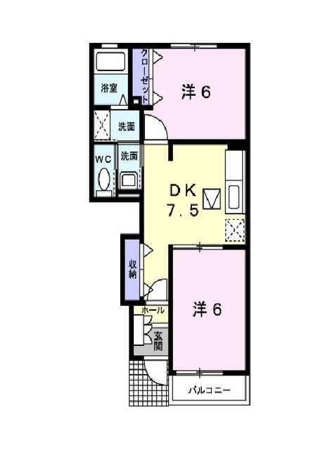 真庭市久世のアパートの間取り