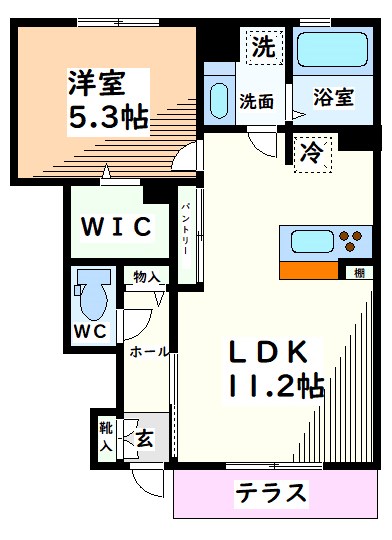 立川市栄町のアパートの間取り