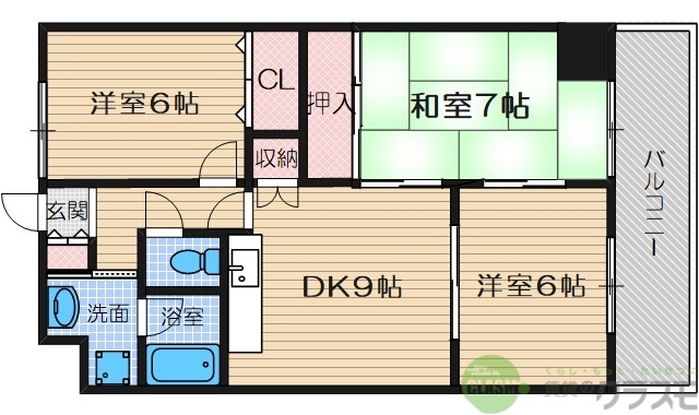 【摂津市鳥飼西のマンションの間取り】