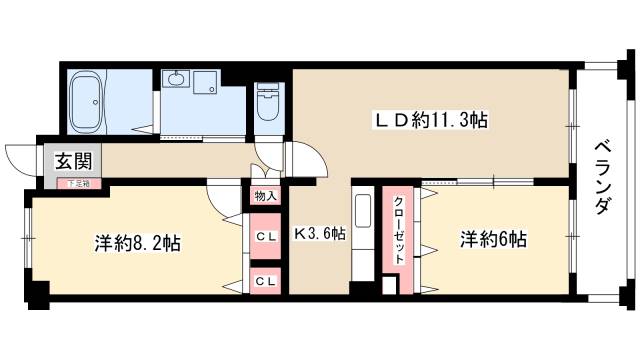 ソーラスフロント富船の間取り