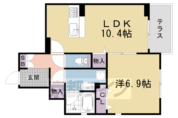 京都市右京区山ノ内宮前町のアパートの間取り