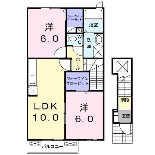 八代市高小原町のアパートの間取り