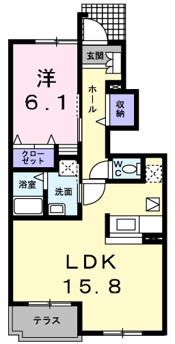 [家電付き] メゾンドカルムBの間取り