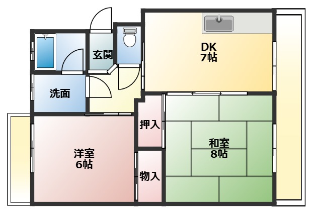 綾歌郡宇多津町浜六番丁のマンションの間取り