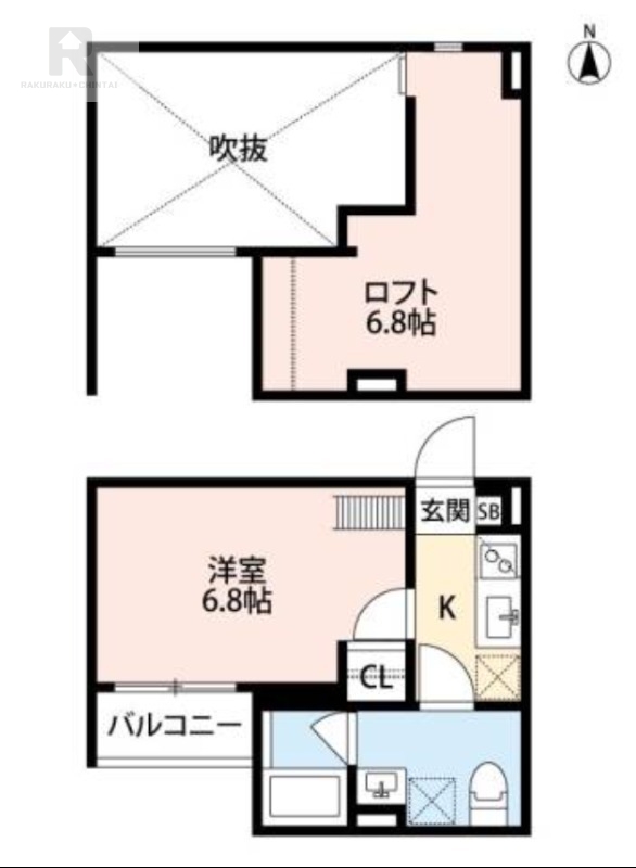 京都市伏見区桝屋町のアパートの間取り