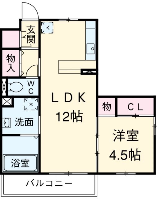 日進市米野木台のアパートの間取り