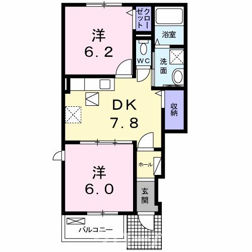 三豊市豊中町比地大のアパートの間取り