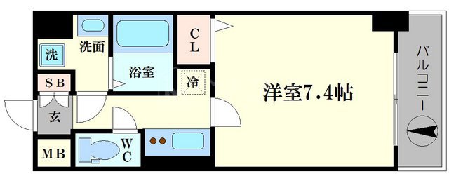 大阪市東成区中本のマンションの間取り