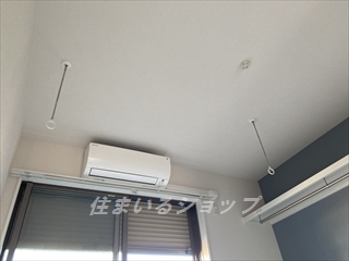 その他設備　室内物干し・シャッター雨戸・エアコン