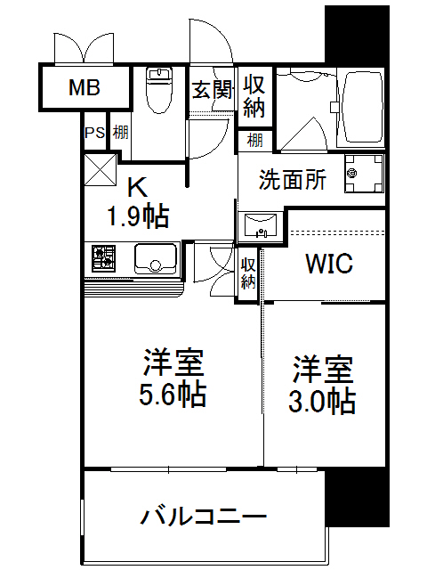 エンクレスト天神AVANTの間取り写真