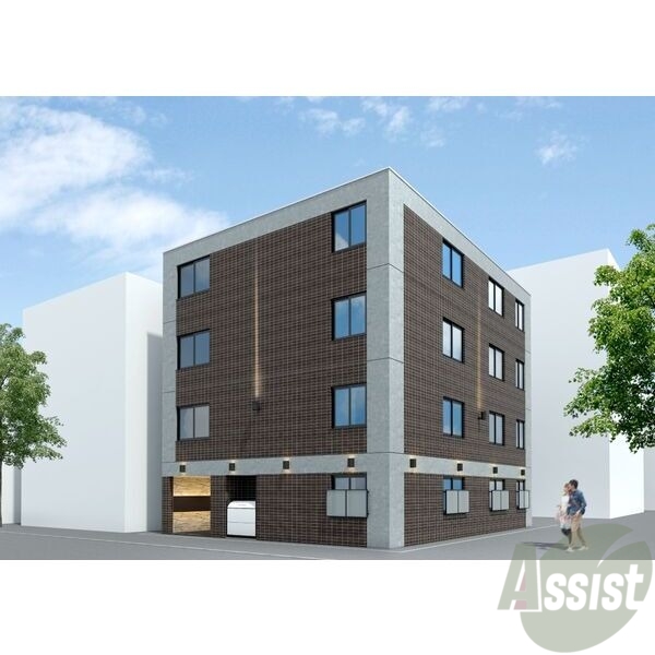 建物外観　外観予想パース　札幌市豊平区平岸「ラフィーネ平岸III」