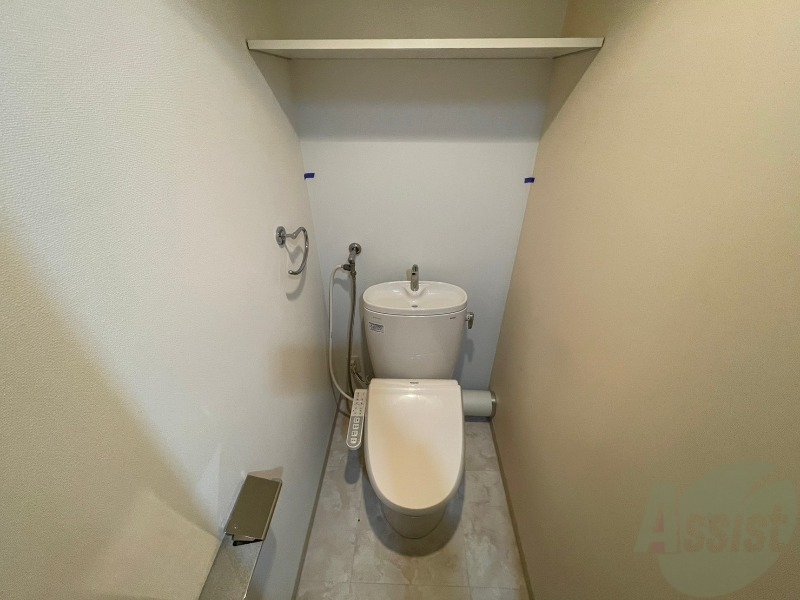 トイレ　ウォシュレット機能がついたトイレ。安心して使用できますね。