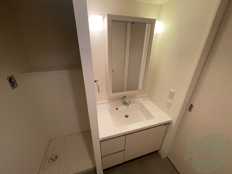 洗面設備　洗面台は広々していました。大きくて使いやすそう！