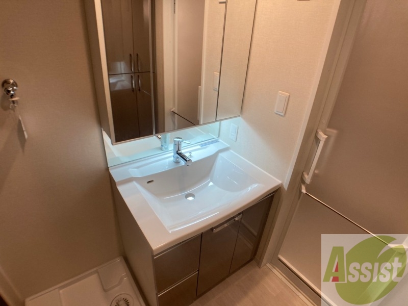 洗面設備　シャンプードレッサー。身支度はここでばっちりですね。