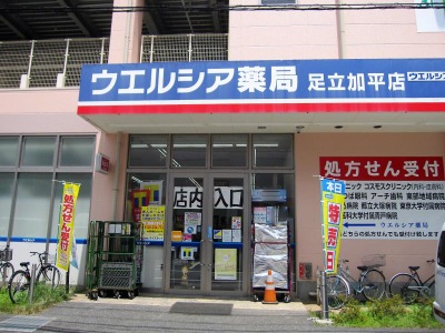 ドラックストア　ウエルシア足立加平店（ドラッグストア）まで500m