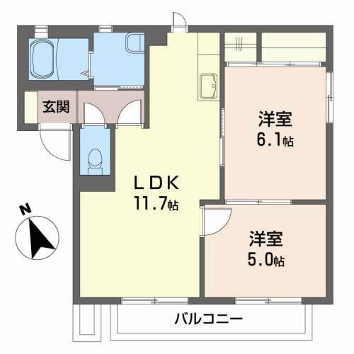 シャーメゾン二木Aの間取り写真