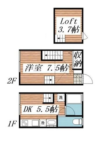 ＪＲ常磐線 松戸駅 徒歩16分 2階建 築13年の間取り写真