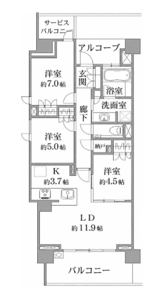 京王井の頭線 駒場東大前駅 徒歩5分 9階建 築15年の間取り写真