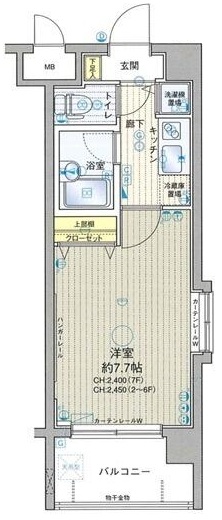 都営大江戸線 両国駅 徒歩4分 7階建 築23年の間取り写真