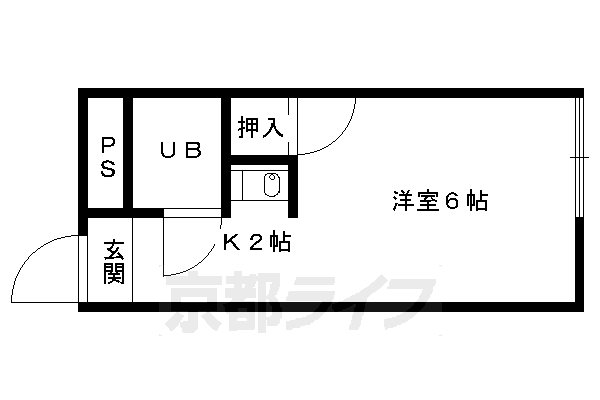ＪＲ東海道本線 長岡京駅 徒歩2分 4階建 築43年の間取り写真