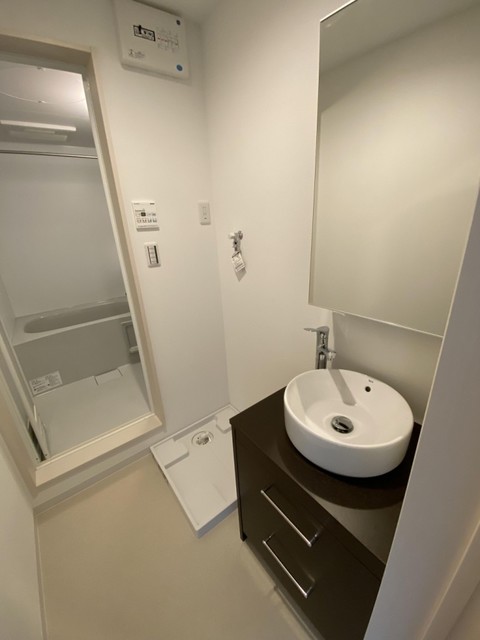 洗面設備　新築時の写真