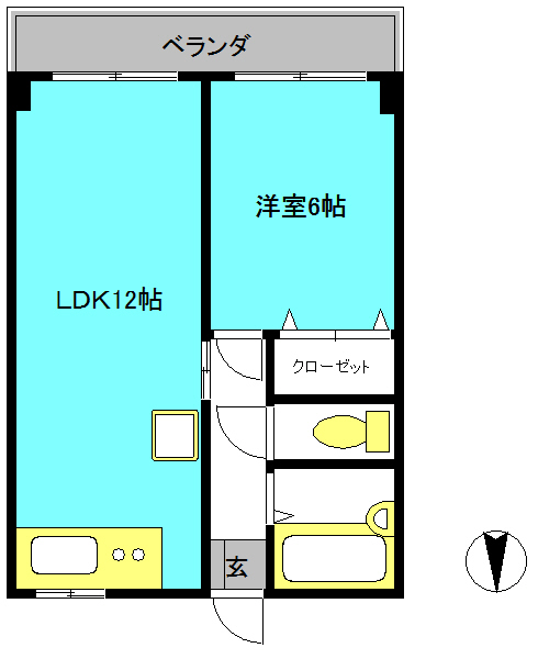 足立区谷中のマンションの間取り