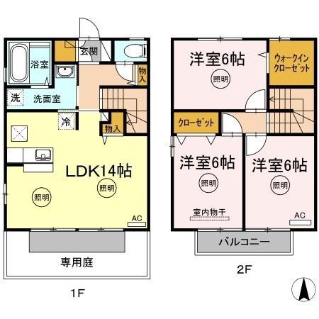 高松市飯田町のアパートの間取り