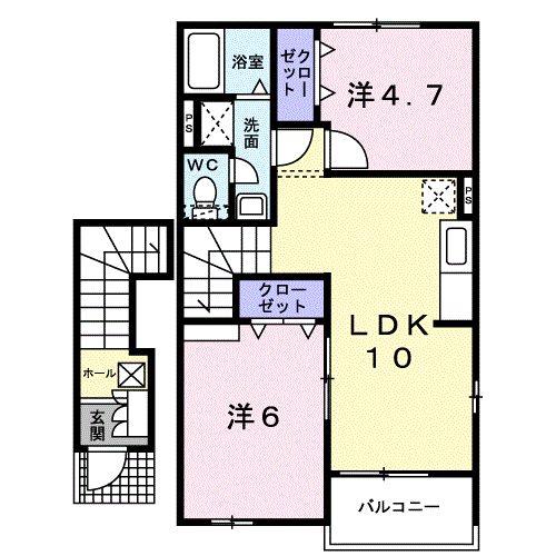 姶良市永池町のアパートの間取り