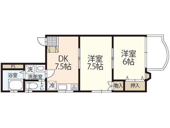 広島市東区光町のマンションの間取り