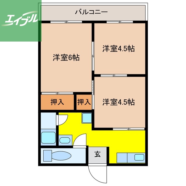 大川ハイツの間取り