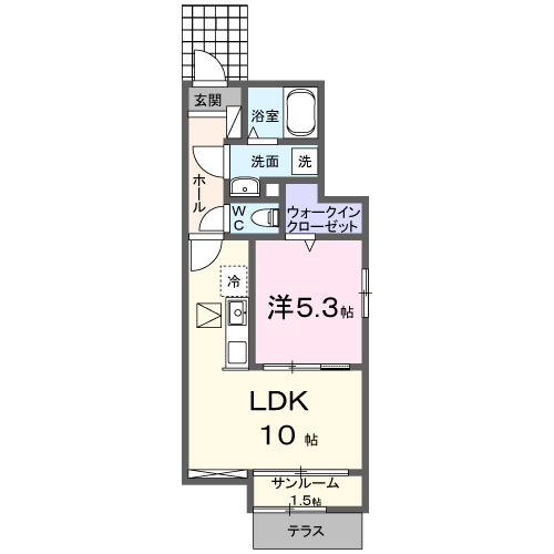 泉佐野市高松東のアパートの間取り