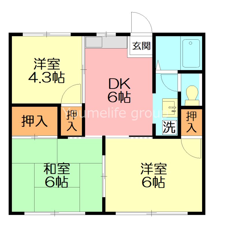 小田原市蓮正寺のアパートの間取り