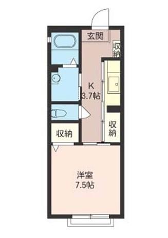 富士見市関沢のアパートの間取り