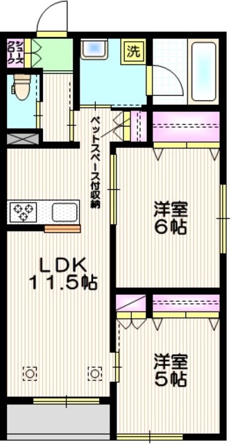 さいたま市浦和区仲町のマンションの間取り