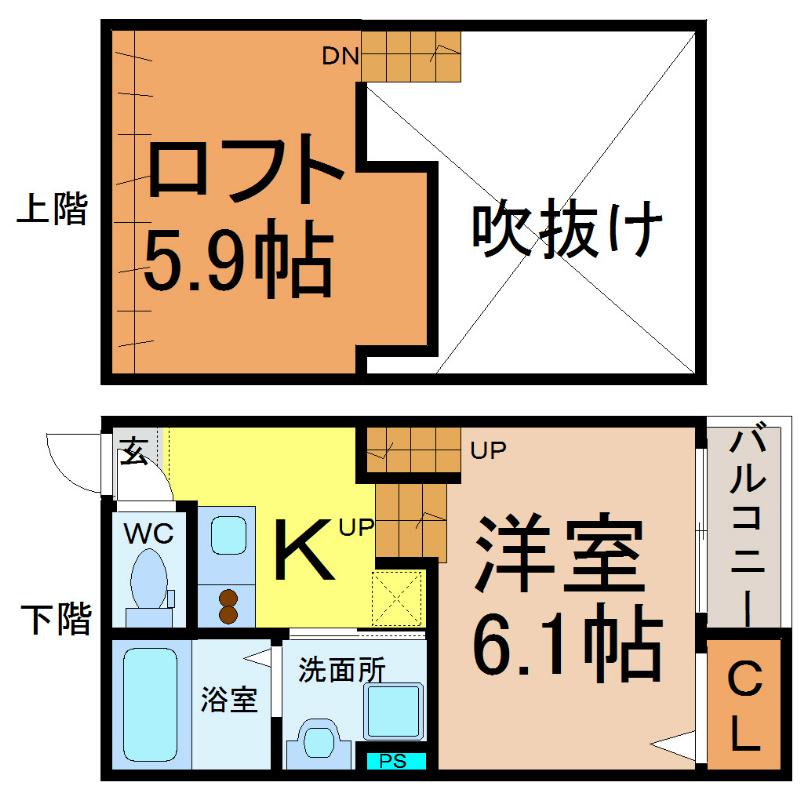 名古屋市中川区八田本町のアパートの間取り