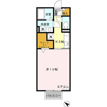 四日市市羽津中のアパートの間取り