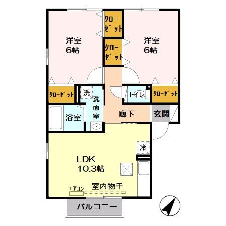 鶴ヶ島市新町のアパートの間取り