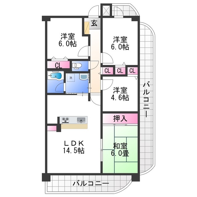 クローバーメゾン狐島の間取り