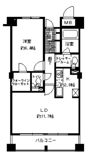 【新宿区左門町のマンションの間取り】