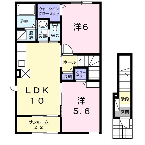 【胎内市住吉町のアパートの間取り】