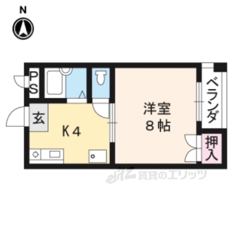 京都市上京区五番町のマンションの間取り