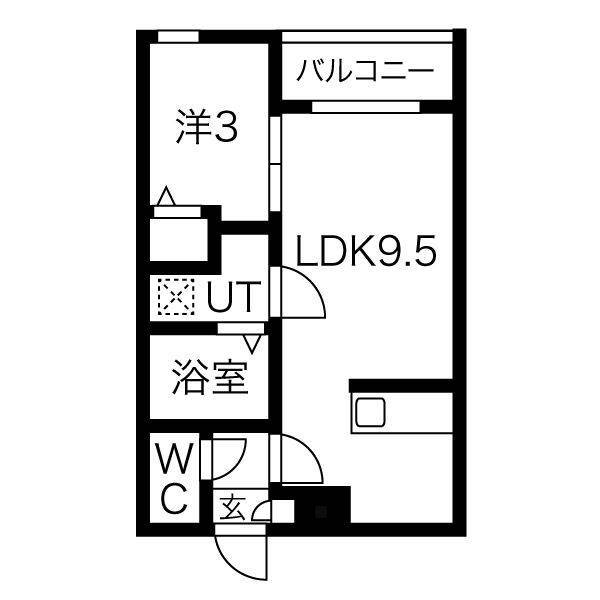 名古屋市南区元柴田東町のアパートの間取り